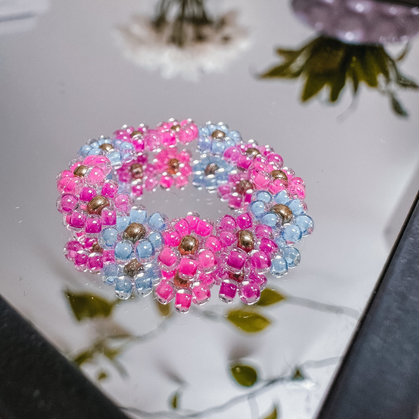 Blumenring aus Glasperlen GALAXY
