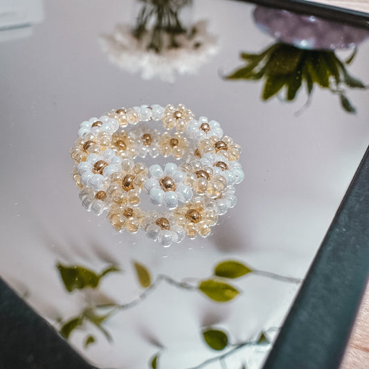 Blumenring aus Glasperlen SUNNY